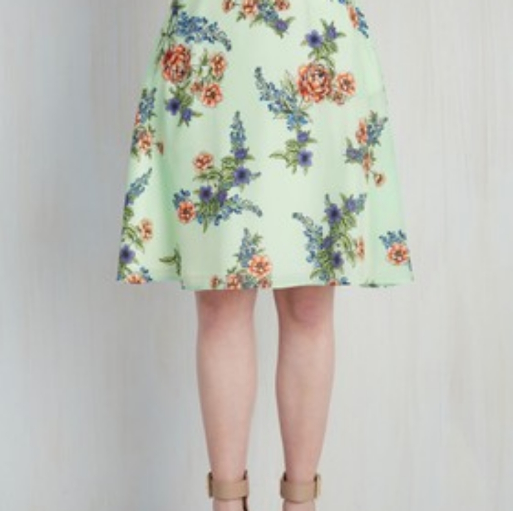 Modcloth Cottagecore Twee Mint A Line Skirt